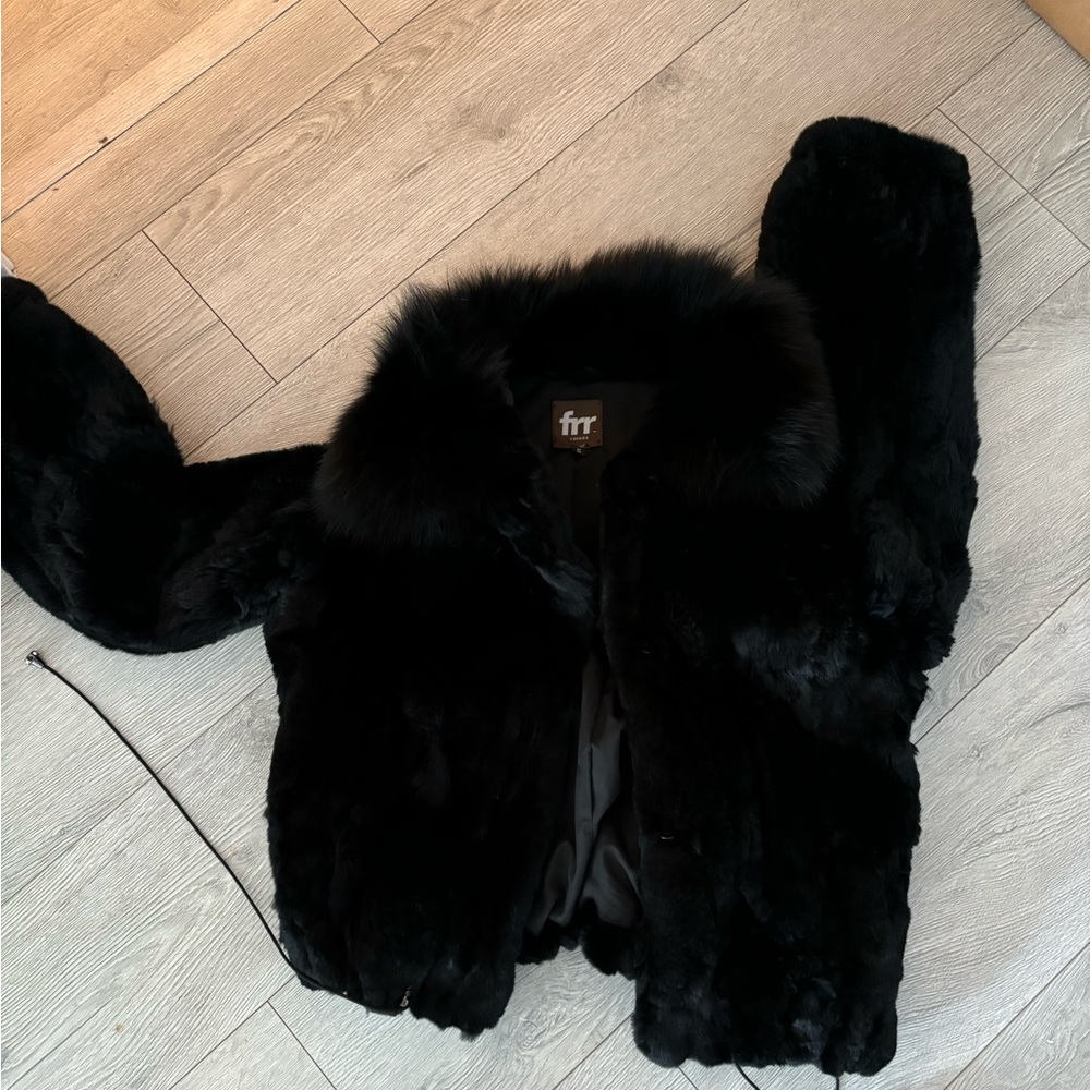 Black fur coat